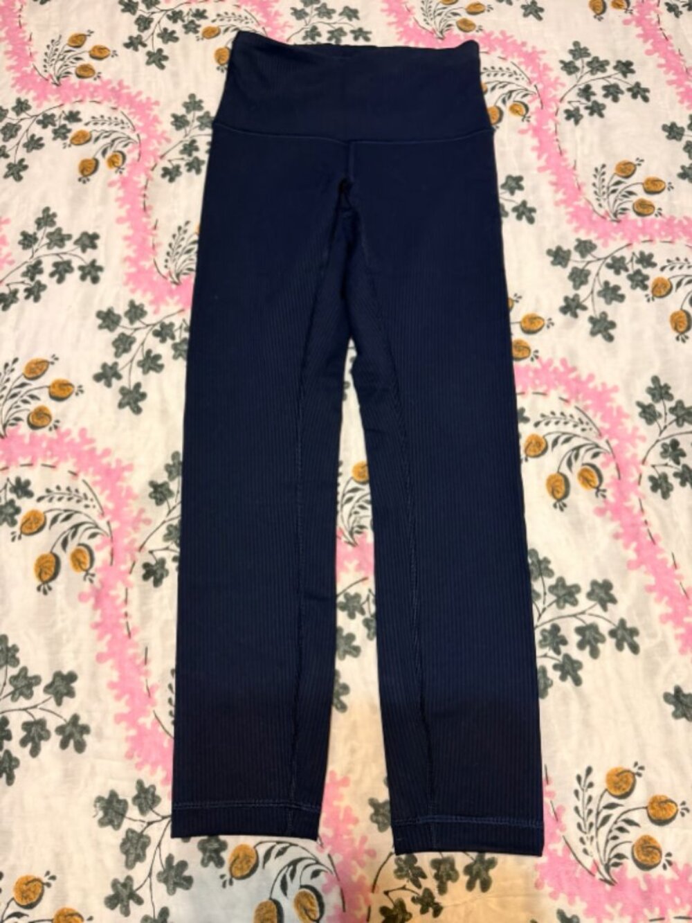 Navy Ribbed Lululemon Leggings